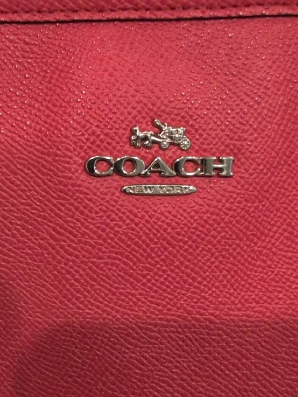 Coach Pink Leather Tote with Multicolor Silk Scarf Accent - Picture 2 of 9